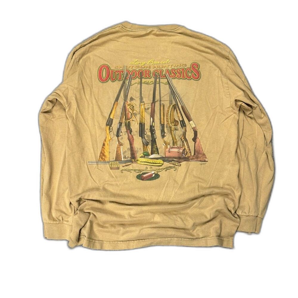 VTG L 90s Hunting Shotgun Long Sleeve Realtree Carhartt Style T shirt